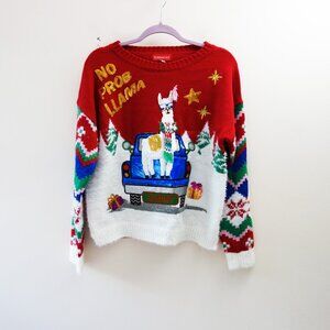 Blizzard Bay Ugly Christmas Sweater "No Porb Liama" Size M NWT!